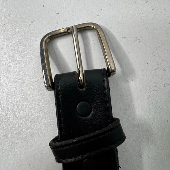 CHAUCER  Black Leather Belt USA Size 36 USA - Picture 4 of 5